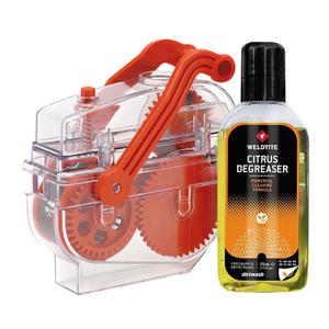 138359-bicycle-chain-wash-tool-cleaner-with-citrus-degreaser-weldtite-dirtwash-yellow-white-orange-75-ml